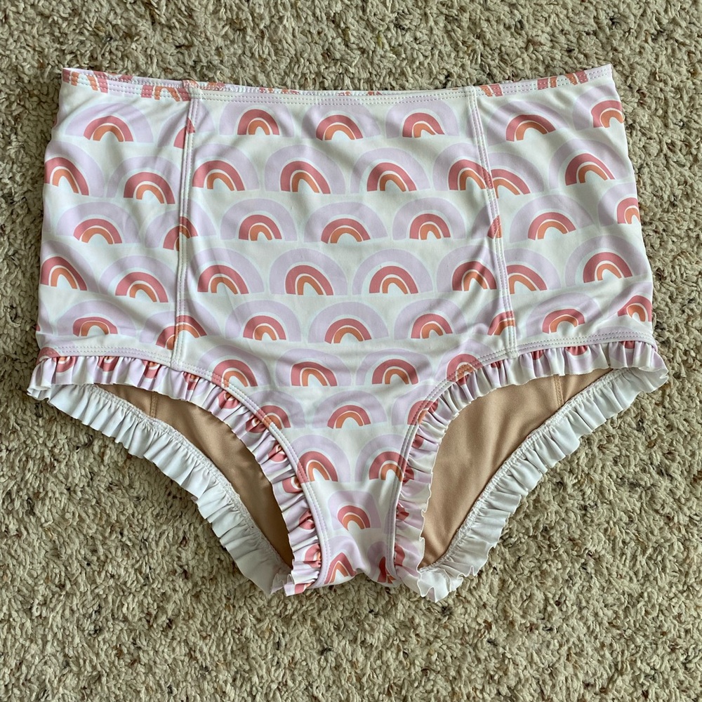Kortni Jeane Mini Rainbows ruffle swim bottoms